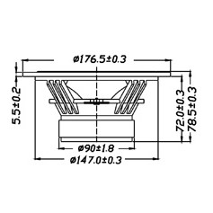W6-623I 6,5" Woofer Tang Band 8 ohm